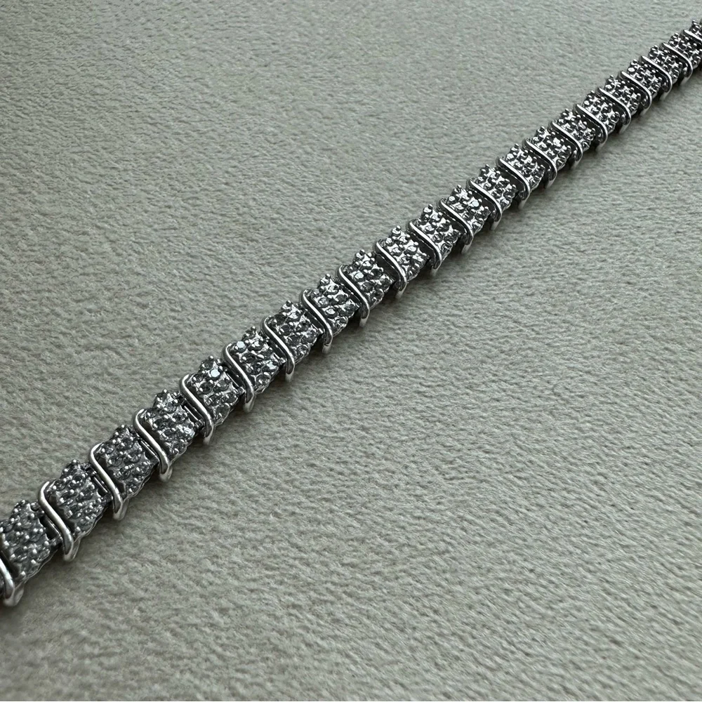 10K White Gold Diamond Bracelet | 2 CTW | 7” | 11.7g | Zales - Picture 4 of 13